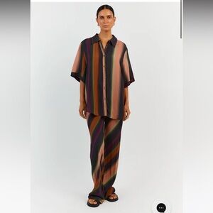 DISSH Multicolor Striped Pants & Shirt Set